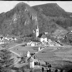 Kamnik, pogled na Žale s Kalvarije leta 1940 - Naglic RA 55 30 3823