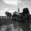 Videm - Dobrepolje, motiv ob župnijski cerkvi leta 1940 - F 1940 1 10 016