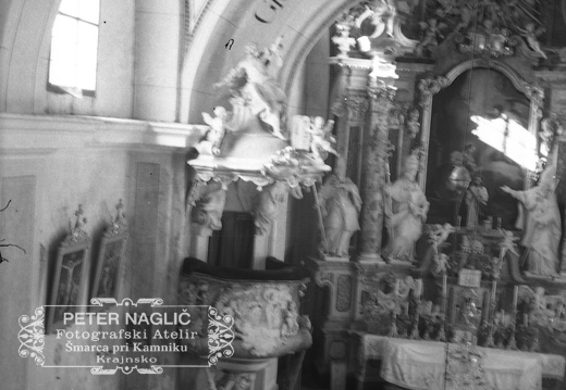 Notranjost cerkve sv. Marjete na Golem leta 1940 - F 1940 1 13 004
