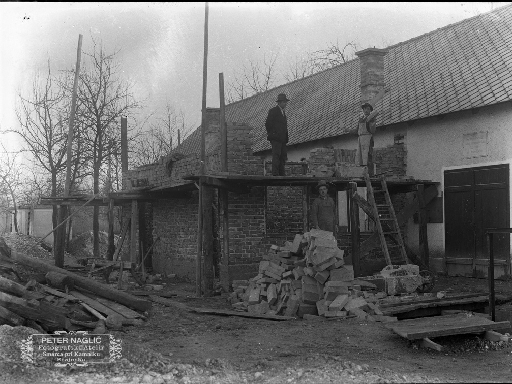 Zidanje turbinske hiše, 1926 - Naglic058