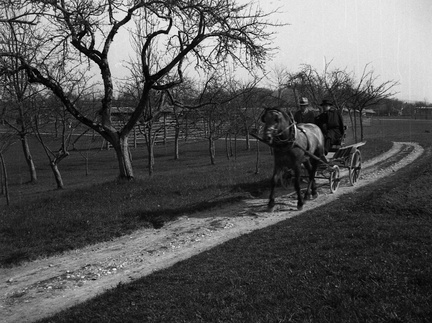 Velikonočni blagoslov jedi v Šmarci leta 1933, na vpregi župnik Govekar - F 1933 2 4 016