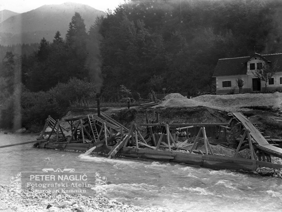 Gradnja mostu čez Kamniško Bistrico, 1930 - naglic 900