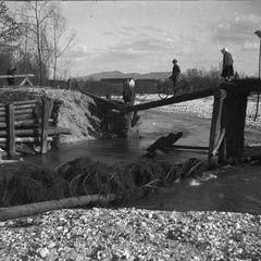 Porušena brv čez Kamniško Bistrico na Homcu, 1932 - F 1932 3 6 018