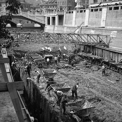 Tromostovje, ureditev struge Ljubljanice, 1933 - F 1933 2 3 013